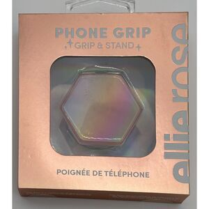 Ellie Rose Holographic Phone Grip & Stand-Rose Quartz-NIB
